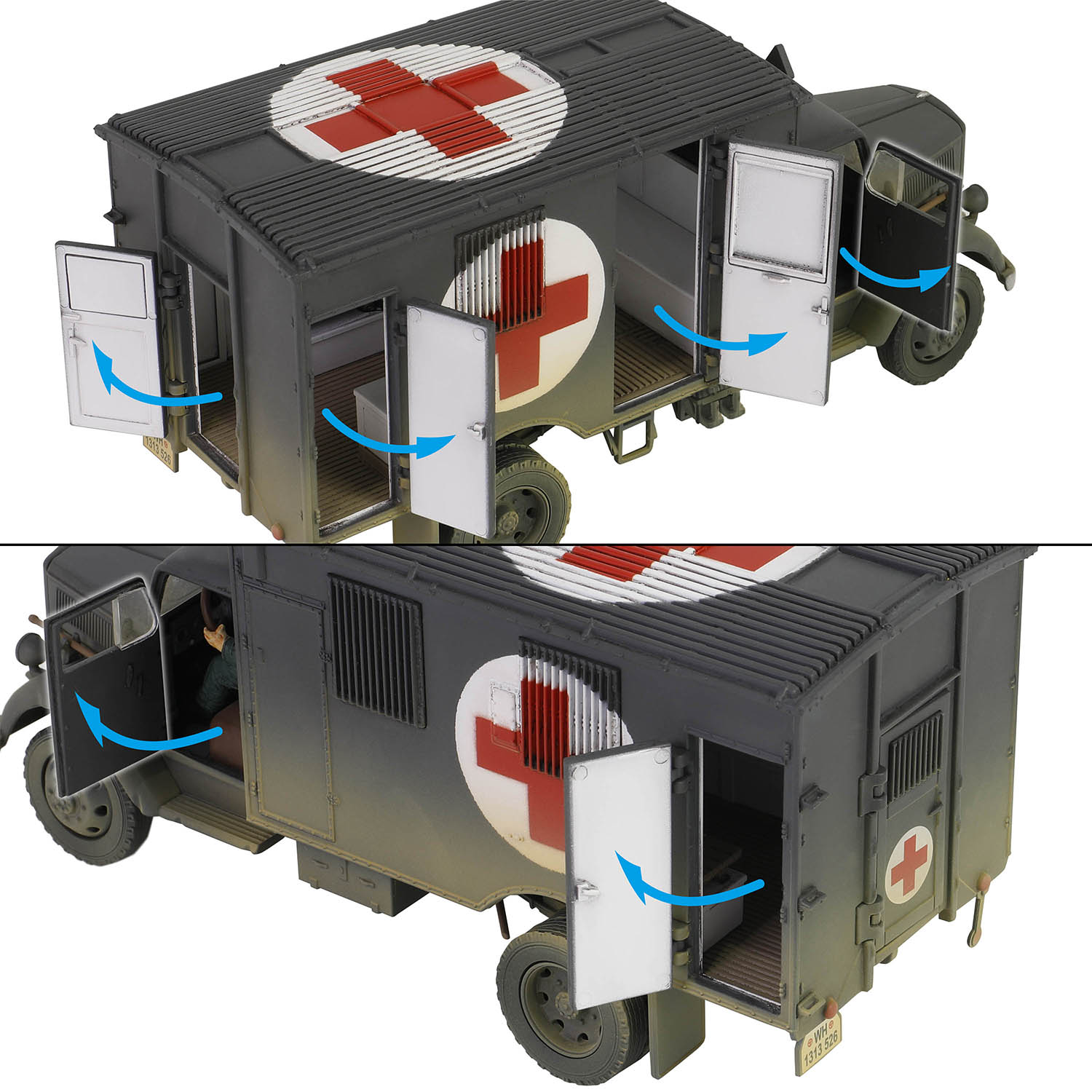 Opel Blitz 3,6 6700 A-Type, Kfz.305 (Cargo truck)  WWII German ambulance truck