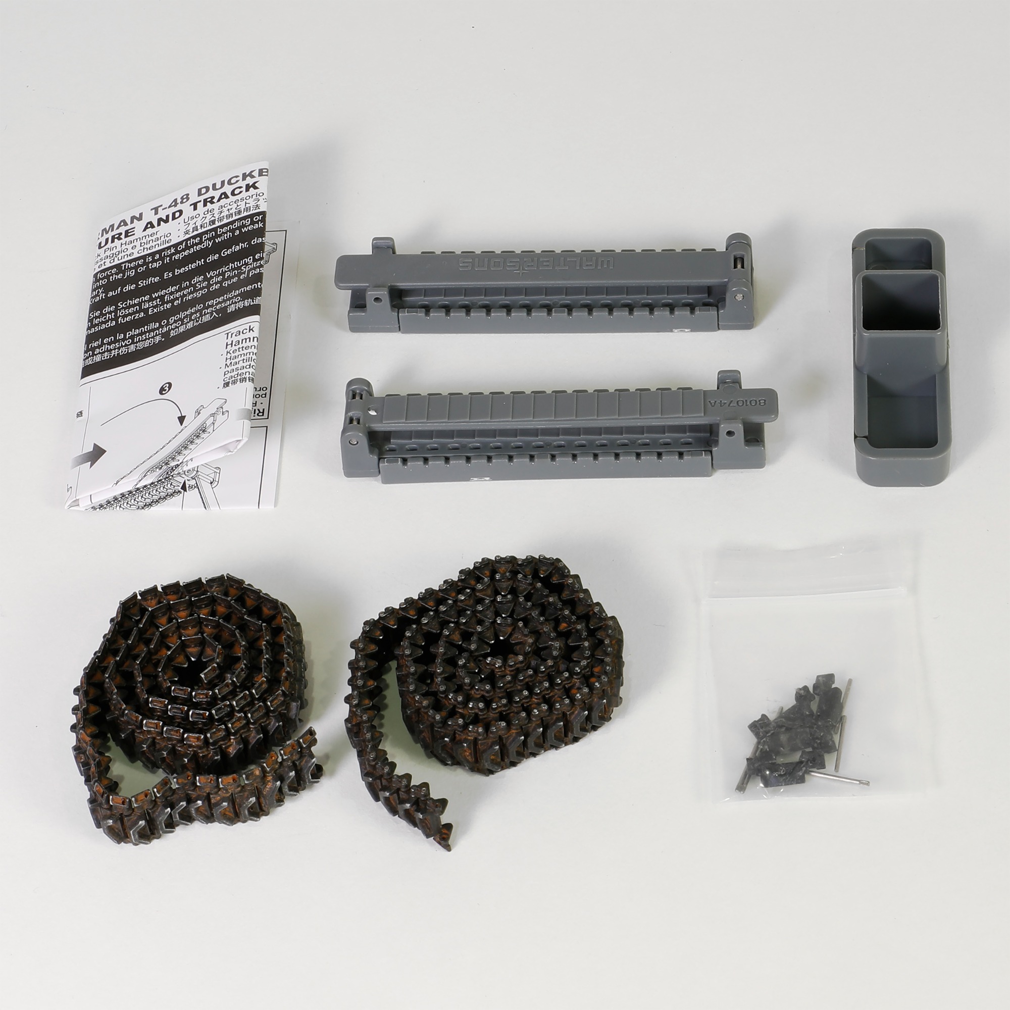 Sherman M4 tank HVSS Suspension type - Metal Upgrade track link set (Model T66)  Zinc Alloy materials | with weathering effect