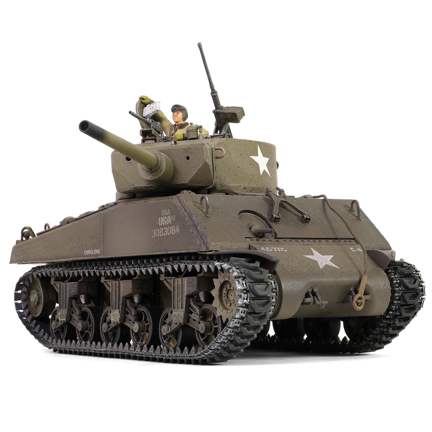 U.S. medium tank Sherman M4A3E2 (75) Jumbo “Cobra King” “First in Bastogne”, George Smith Patton’s 4th A.Div. 3rd Army, Bastogne area, 26 Dec, 1944