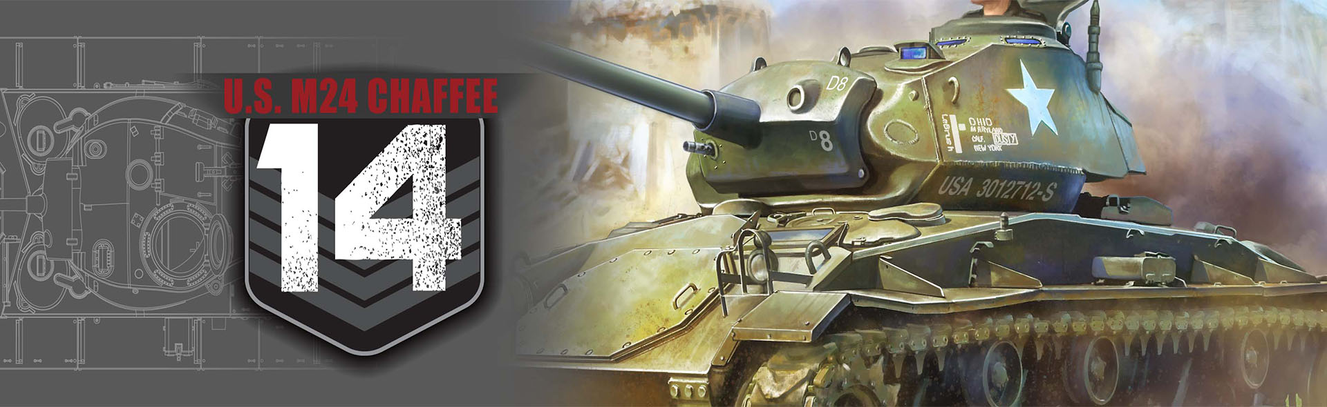 M24 "Chaffee" tank Company D, 36th Tank Battalion, 8th Armoured Division, Rheinberg  Germany March 1945