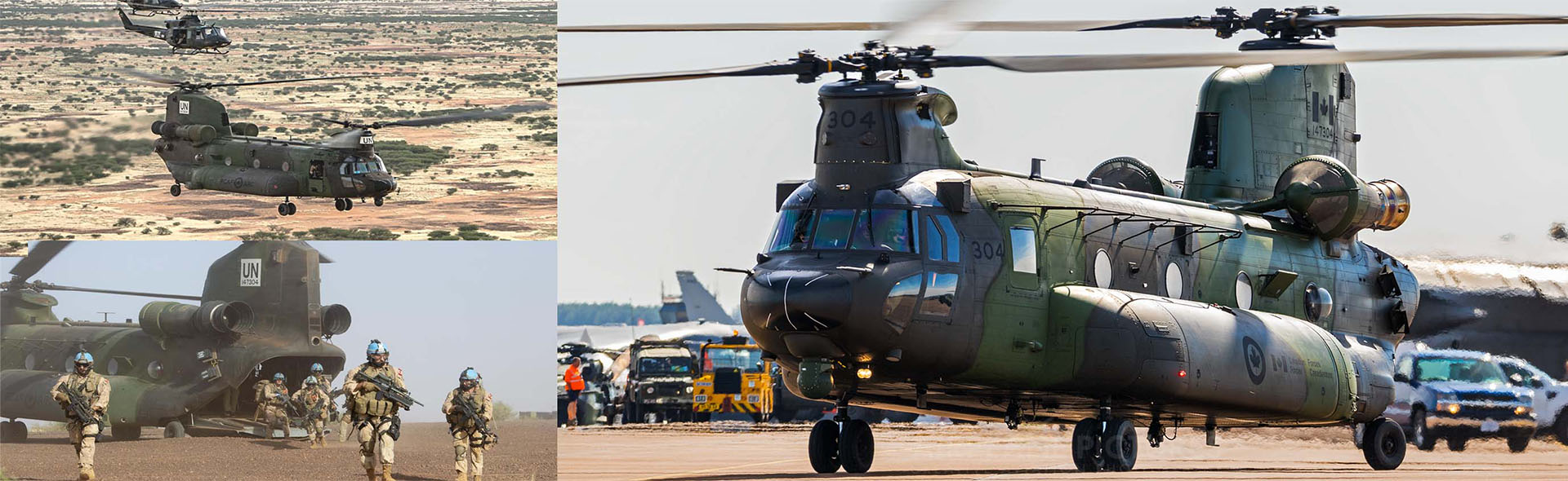 Boeing Chinook CH-147F helicopter Royal Canadian Air Force #147304 (Valkyrie Nose Art)  450 Tactical Helicopter Squadron  Camp Castor Gao  Mali, Western Africa, 2018-2019