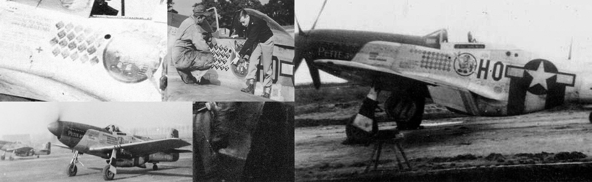 P-51D Mustang aircraft fighter "Petie 3rd", Lt. Col. John C. Meyer, 487th Fighter Squadron, 352nd Fighter Group, USAAF, 1944